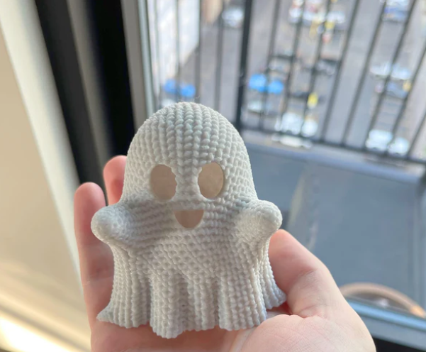 Spectral Sophistication: Illuminate Your Space with our 3D Printed Crochet Ghost
