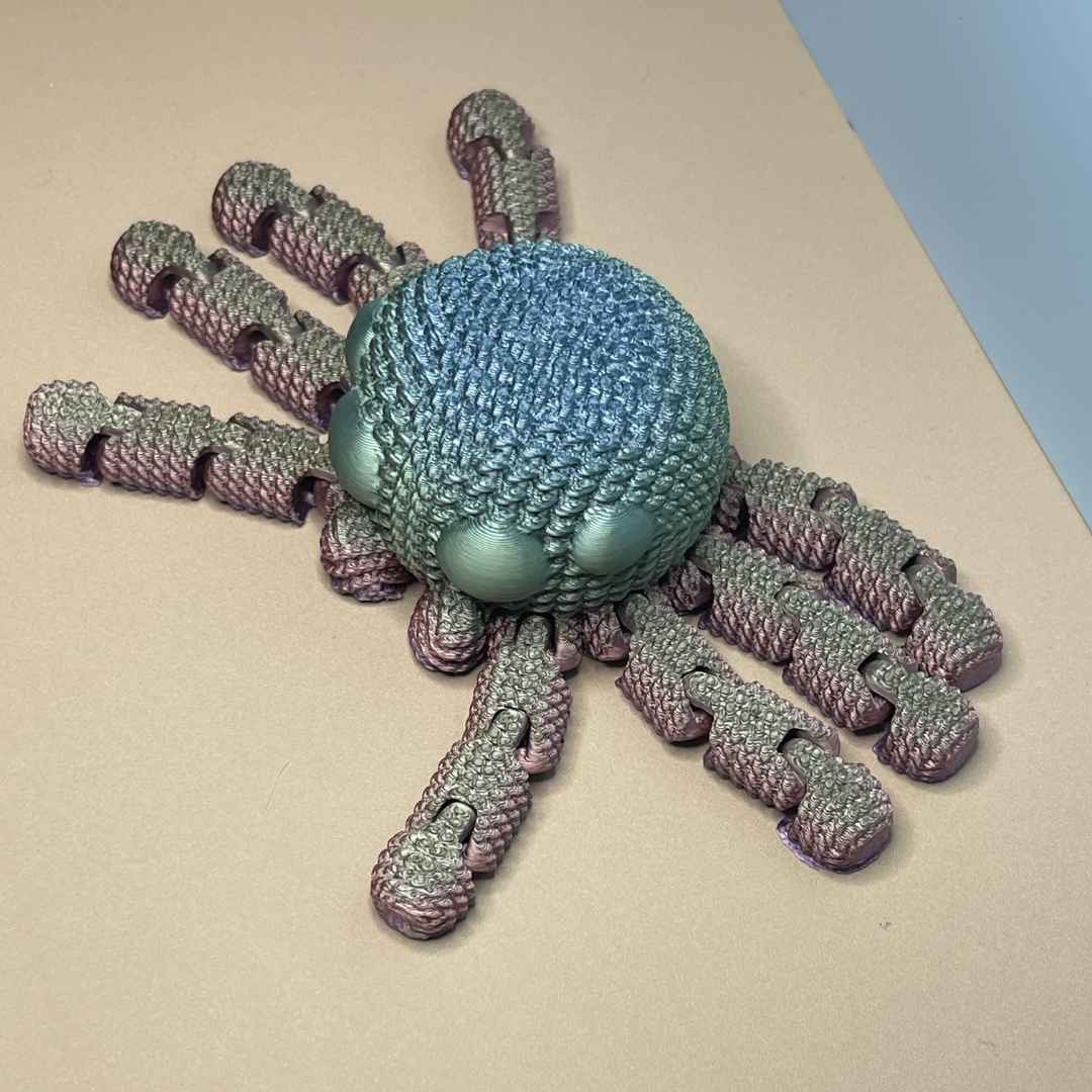 3D-Printed Articulated Crochet Spider Fidget Toy