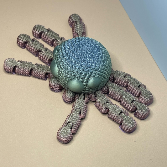 3D-Printed Articulated Crochet Spider Fidget Toy