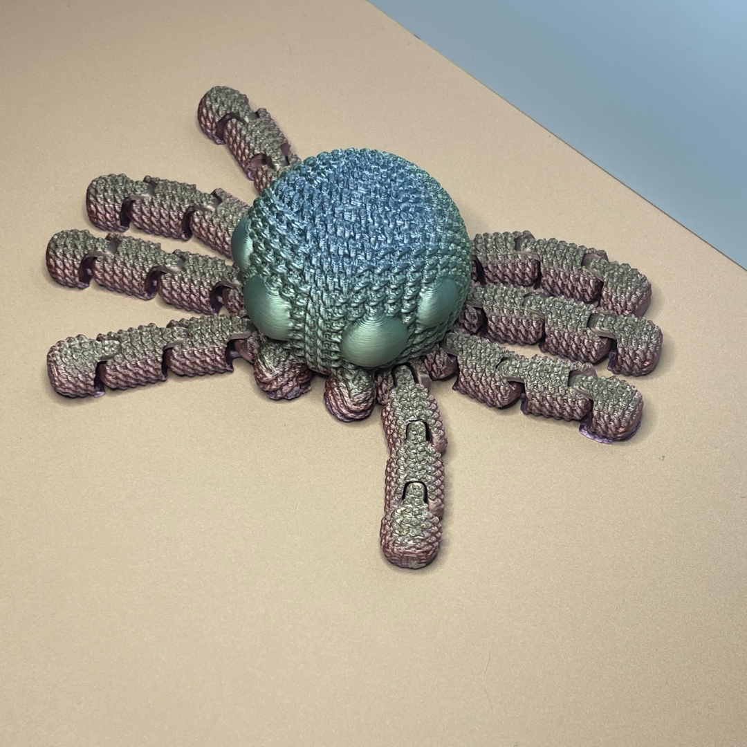 3D-Printed Articulated Crochet Spider Fidget Toy