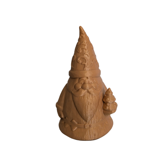 Santa Claus Gnome with Hand-Carved Wood Look – 3D Printed Holiday Decor