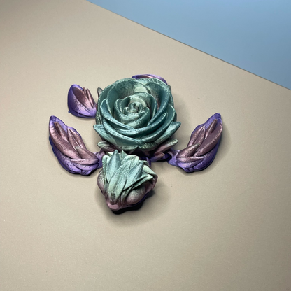 3D-Printed Blue Rainbow Rose Turtle