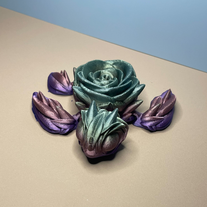 3D-Printed Blue Rainbow Rose Turtle