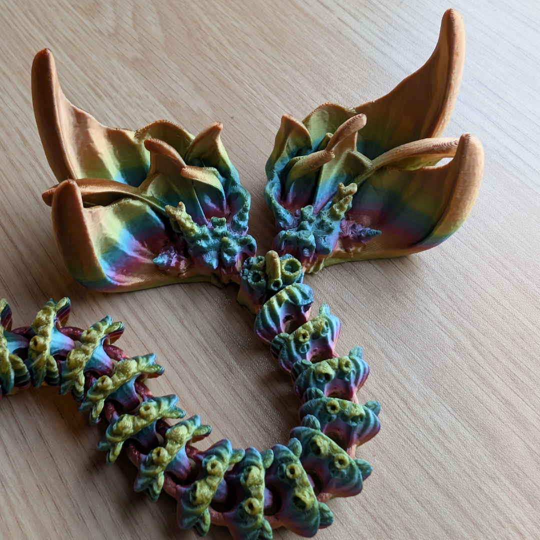 3D-Printed Reef Dragon - Customizable Colors