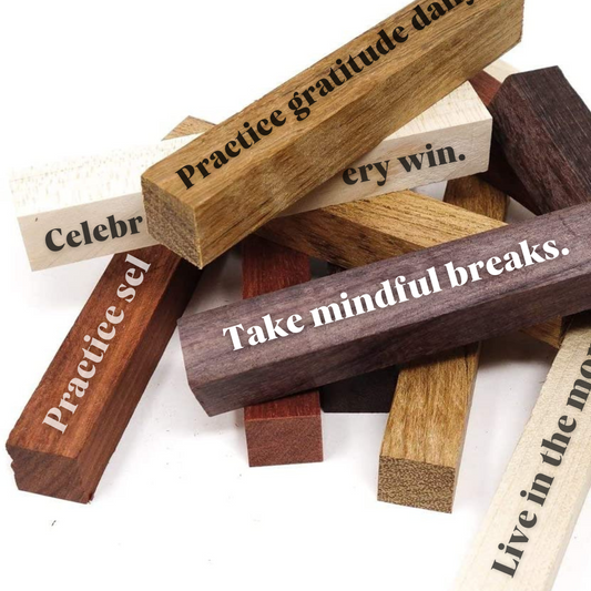 4 Customizable Mini Stackable Wooden Blocks