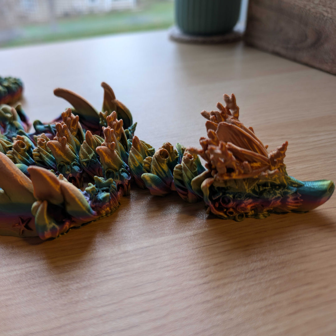 3D-Printed Reef Dragon - Customizable Colors