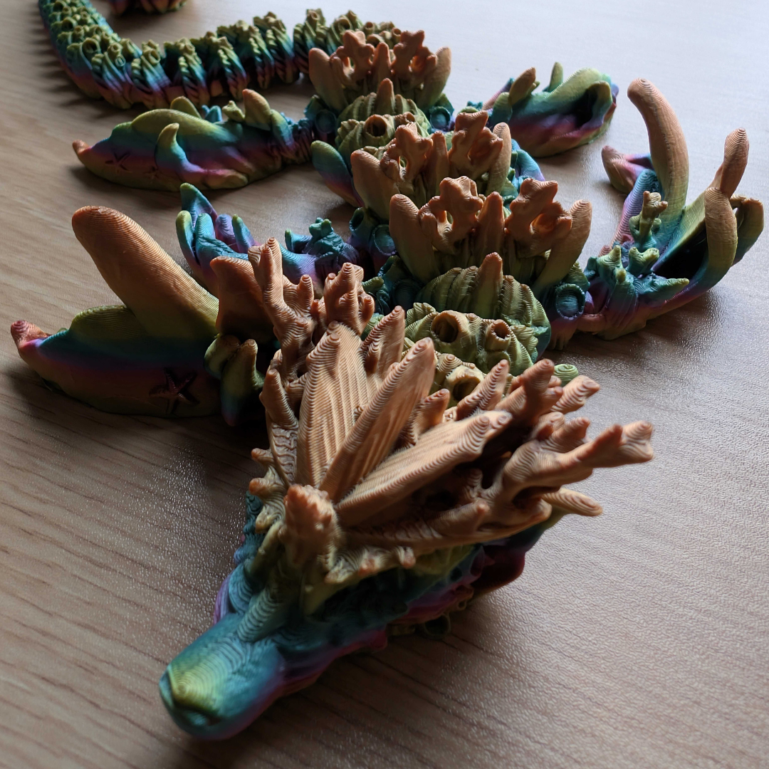 3D-Printed Reef Dragon - Customizable Colors