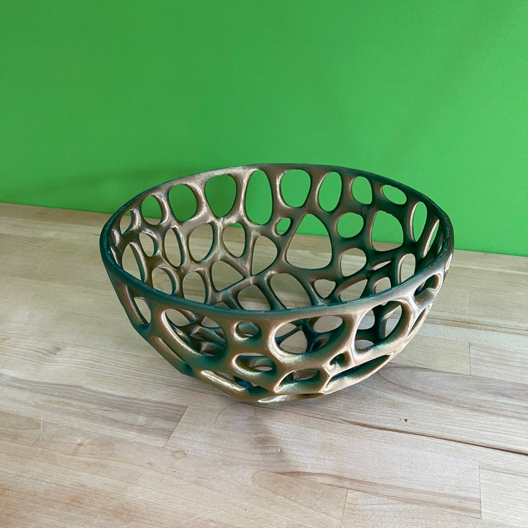 Elegant 3D Printed Voronoi Decorative Bowl: Versatile Home Accent for Plants and Fruits