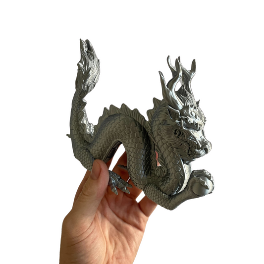 3D-Printed Silver Traditional Chinese Dragon