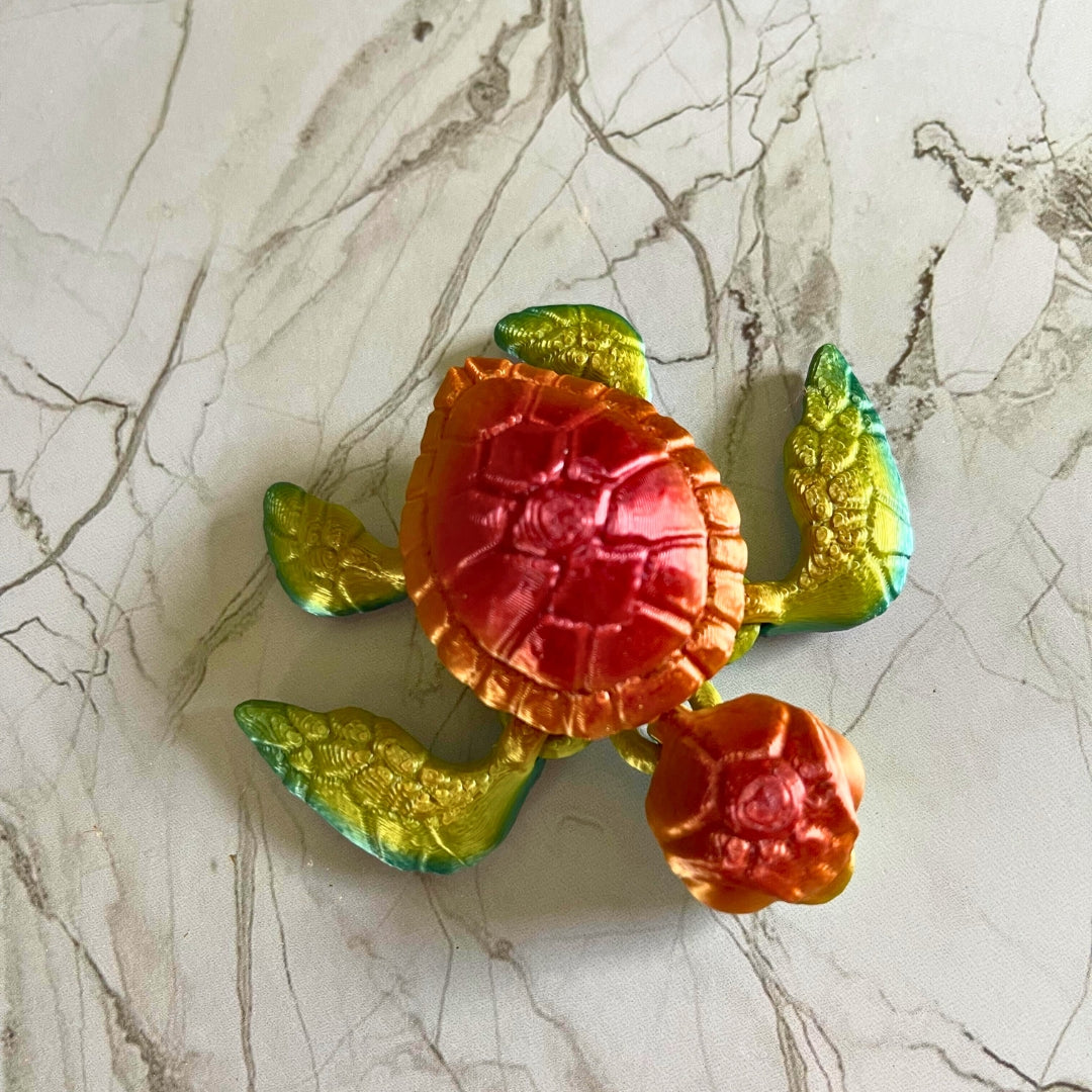 3D-Printed Mini Rainbow Sea Turtle