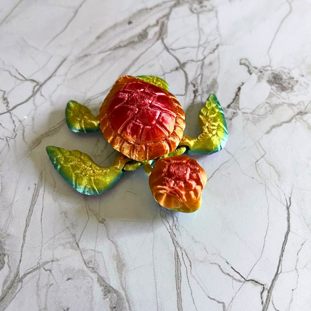 3D-Printed Mini Rainbow Sea Turtle