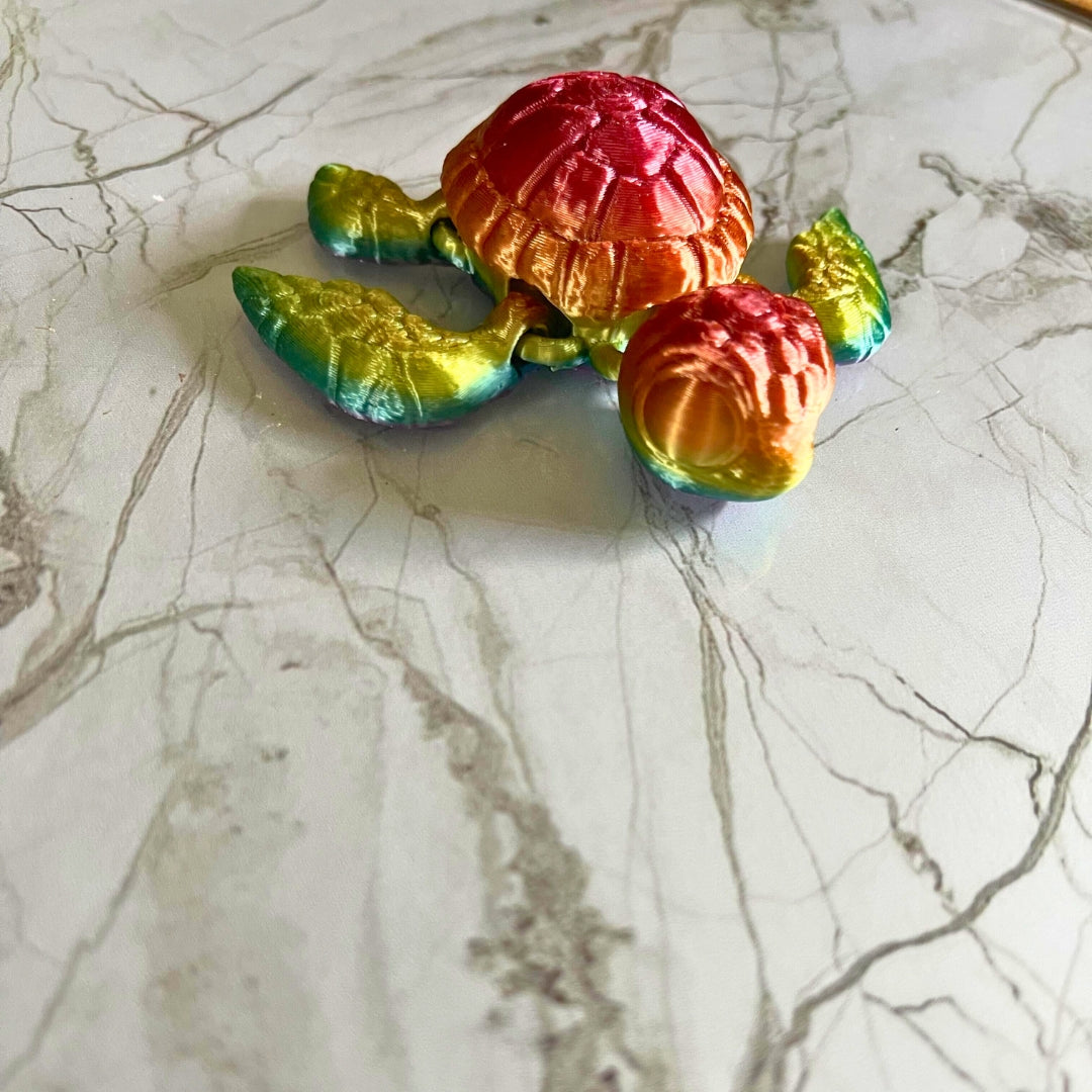 3D-Printed Mini Rainbow Sea Turtle