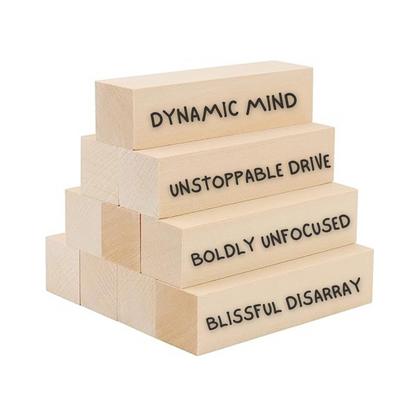 4 Customizable Mini Stackable Wooden Blocks