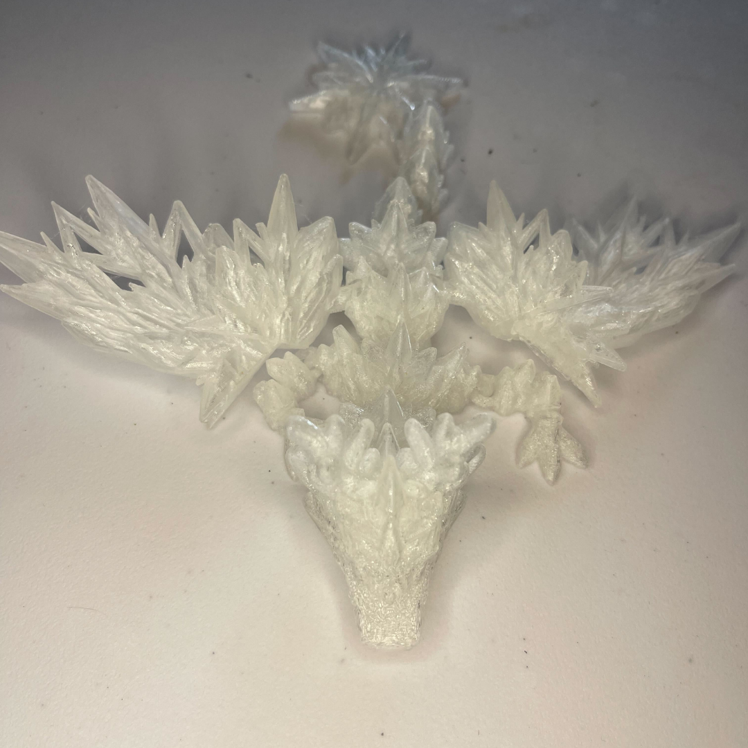 3D-Printed Baby Winged Winter Dragon