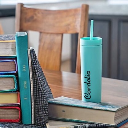 Personalized Tumblers with Lid and Straw