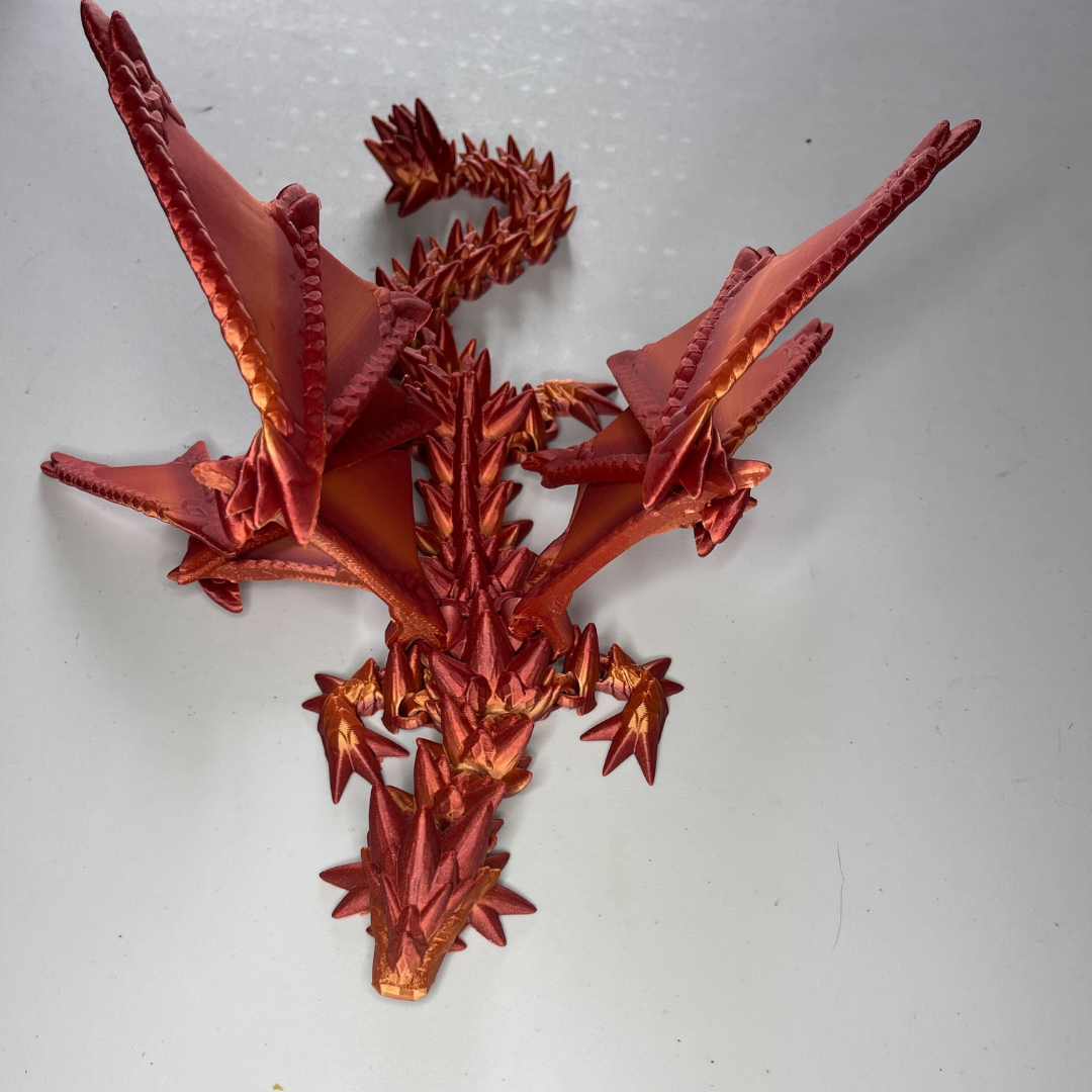 3D-Printed Winged Lava Spike Dragon