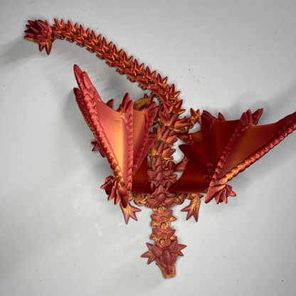 3D-Printed Winged Lava Spike Dragon