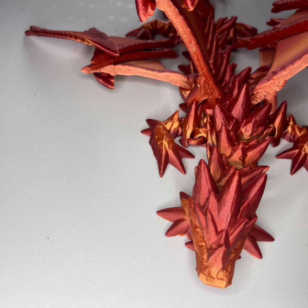 3D-Printed Winged Lava Spike Dragon