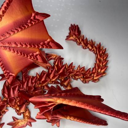 3D-Printed Winged Lava Spike Dragon