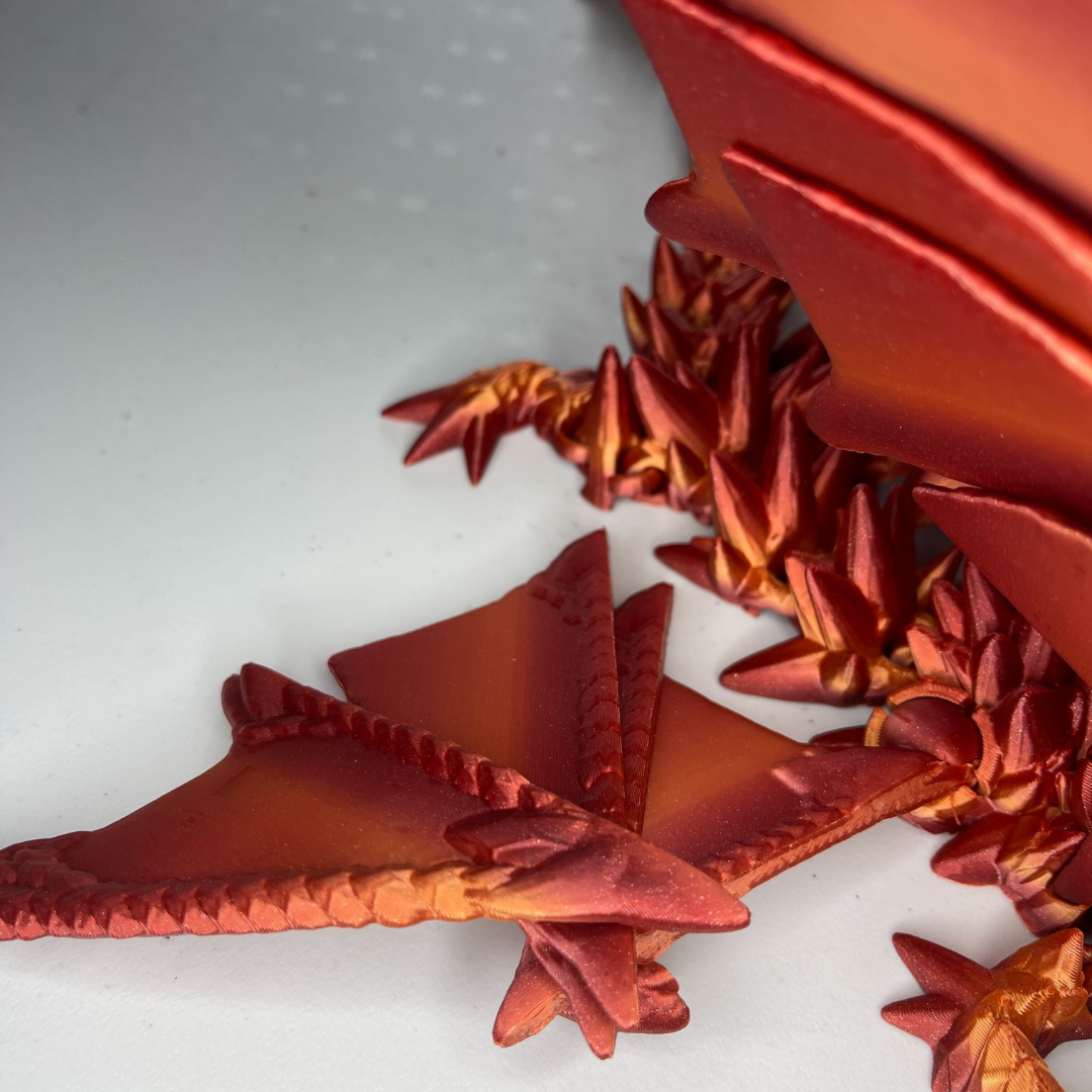 3D-Printed Winged Lava Spike Dragon