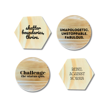 4-Set Custom Engraved Coasters - PRIDE Edition