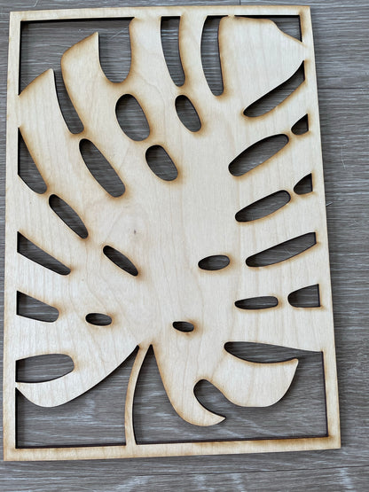 Wooden Monsterra Leaf Wall Panels