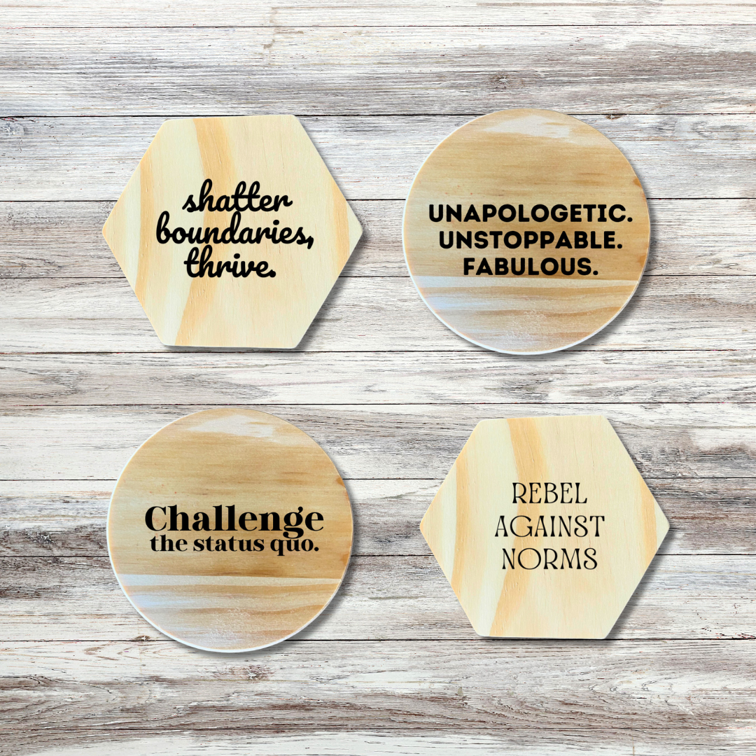 4-Set Custom Engraved Coasters - PRIDE Edition