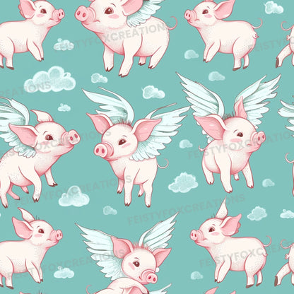 Cute AI Clip Art | Adorable Pigs with Wings