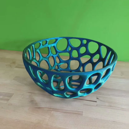 Elegant 3D Printed Voronoi Decorative Bowl: Versatile Home Accent for Plants and Fruits