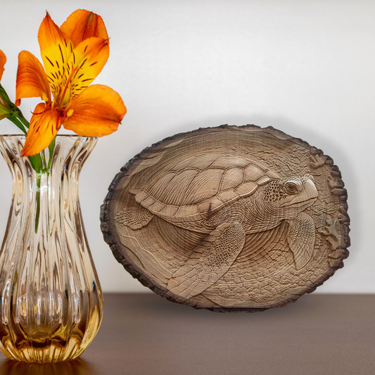 3D Laser Engraved Sea Turtle