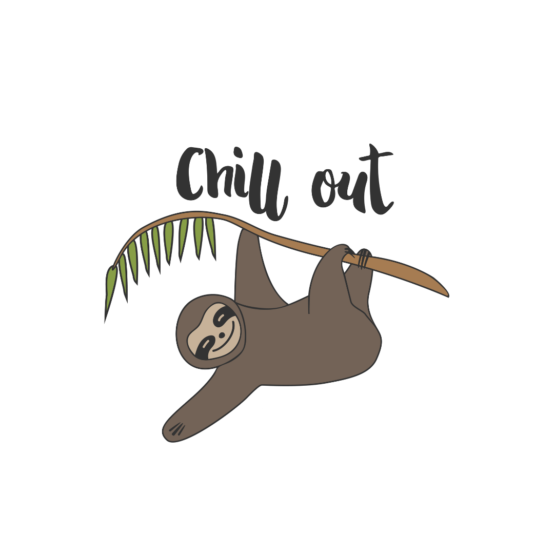 Slow Down and Laugh - 8 Lazy Sloth Stickers for Your Notebook, Laptop, and More