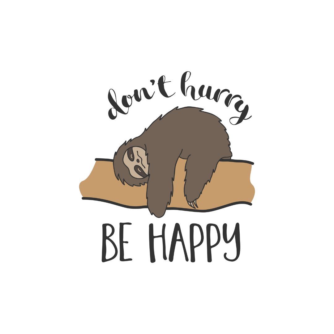 Slow Down and Laugh - 8 Lazy Sloth Stickers for Your Notebook, Laptop, and More