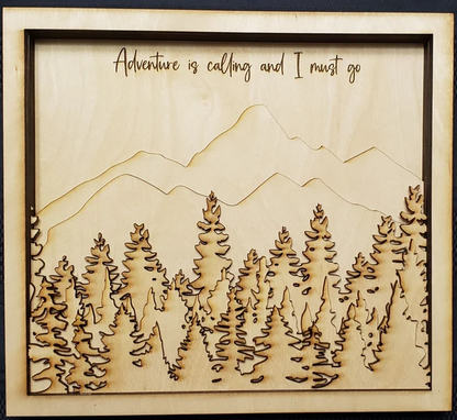 Mountain Wall Art / Wooden Layered Mountain Art / Unique Art For Home