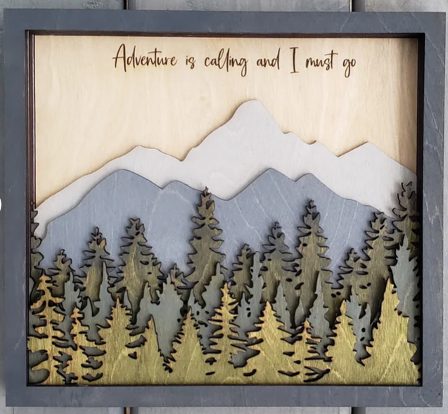 Mountain Wall Art / Wooden Layered Mountain Art / Unique Art For Home
