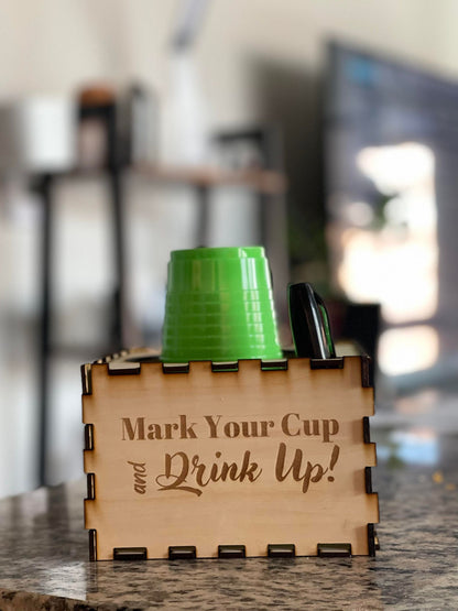 Mark Your Cup And Drink Up Party Cup Holder