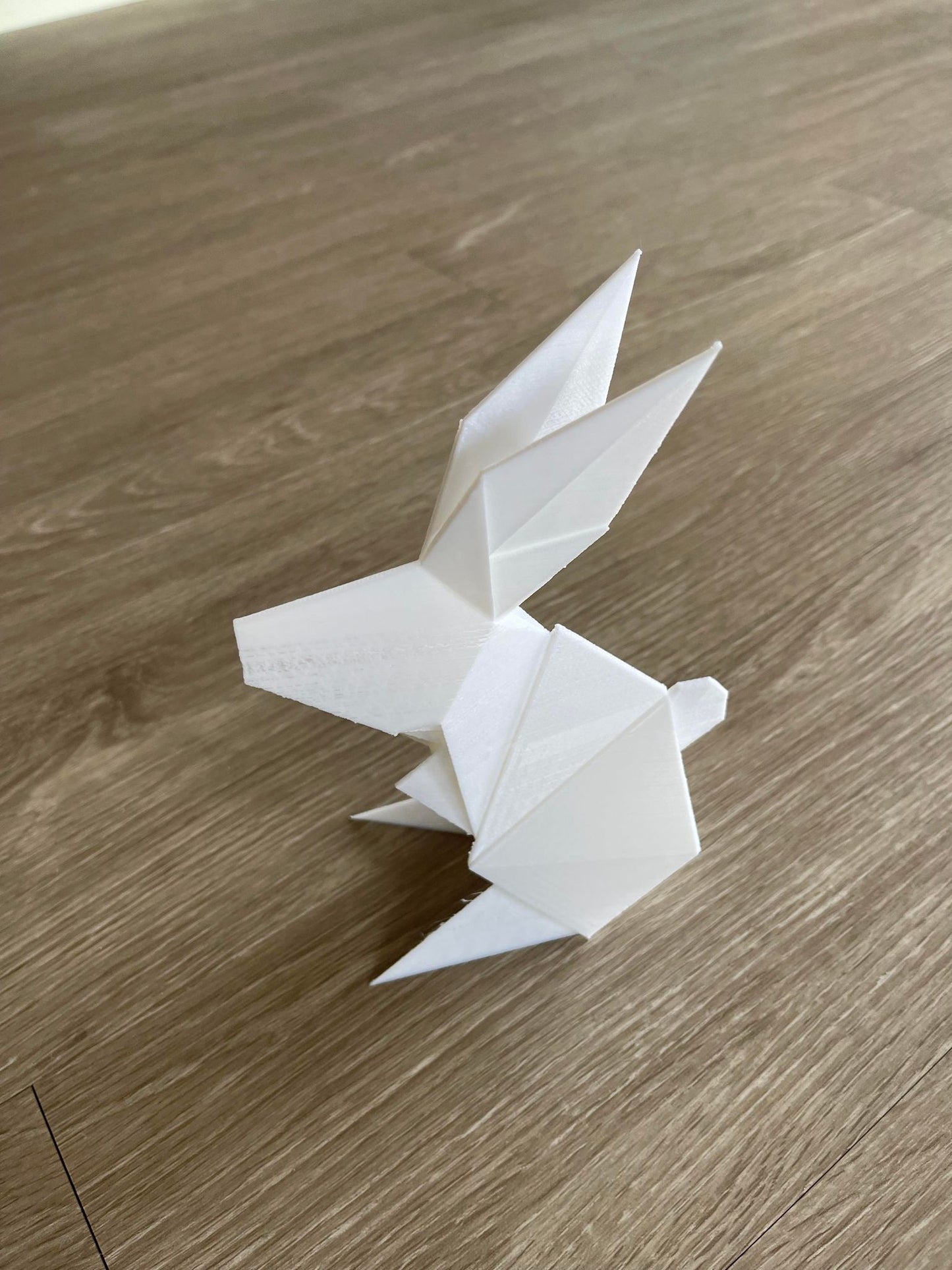White Origami Rabbit Decoration - 3D Printed