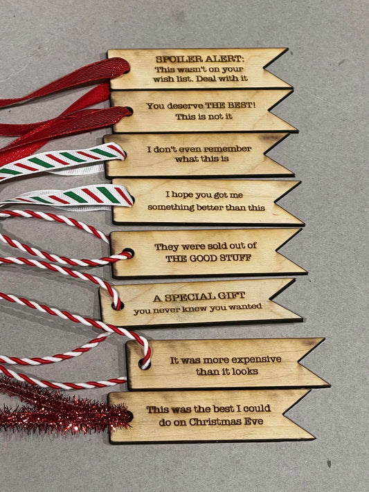 Funny & Sarcastic Christmas Gift Tags (Set of 8)