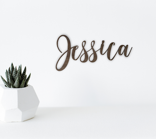 Custom Wood Name Sign - Laser Cut Personalized Wooden Sign for Home and Office Decor