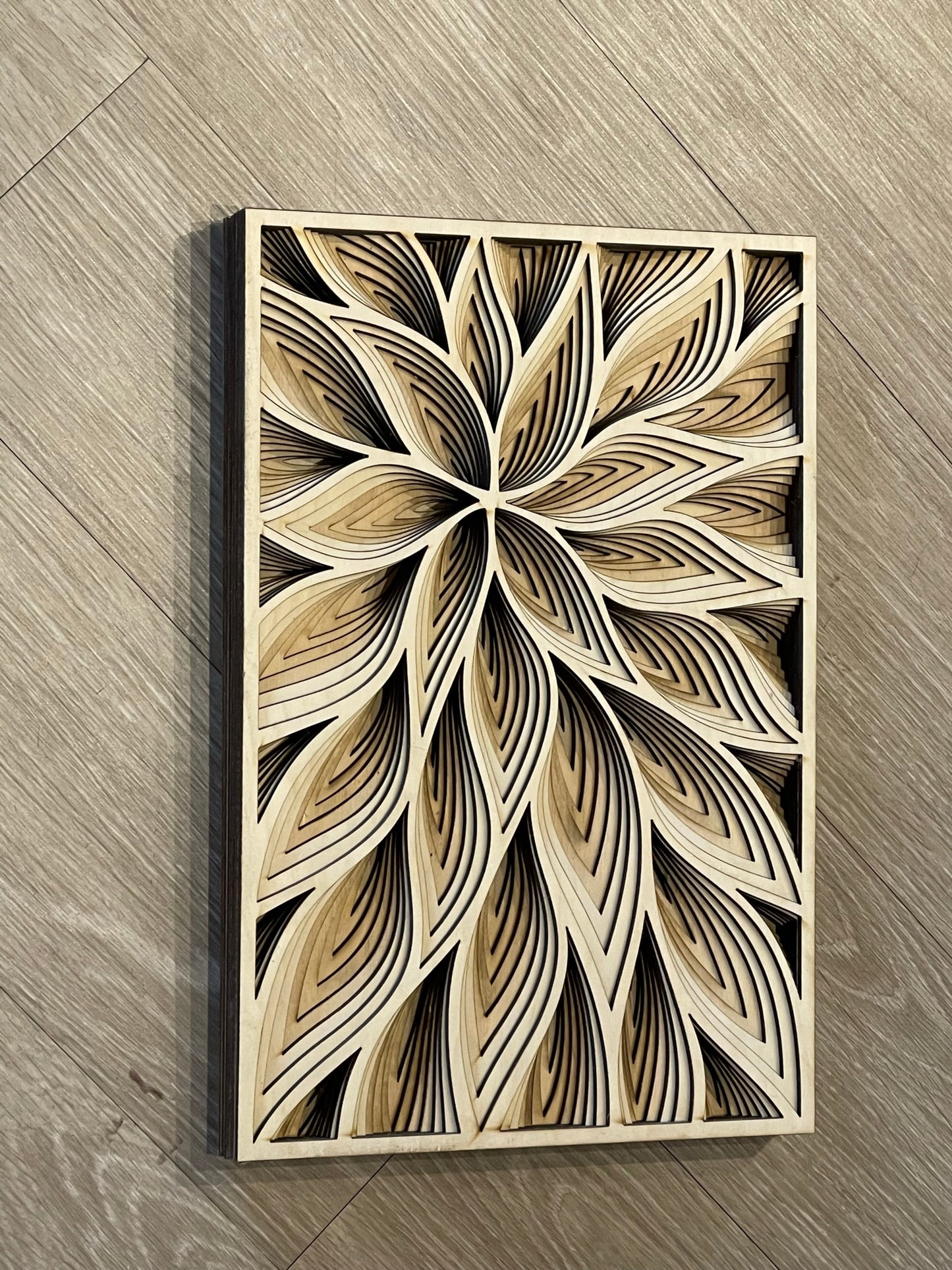 3D Flower Mandala Layered Wooden Art - Perfect Wall Art or Coffee Table Decor