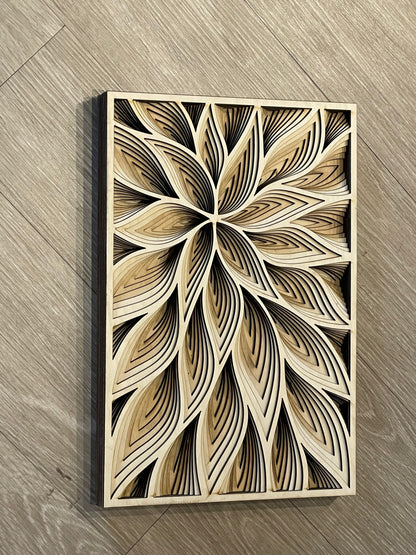 3D Flower Mandala Layered Wooden Art - Perfect Wall Art or Coffee Table Decor