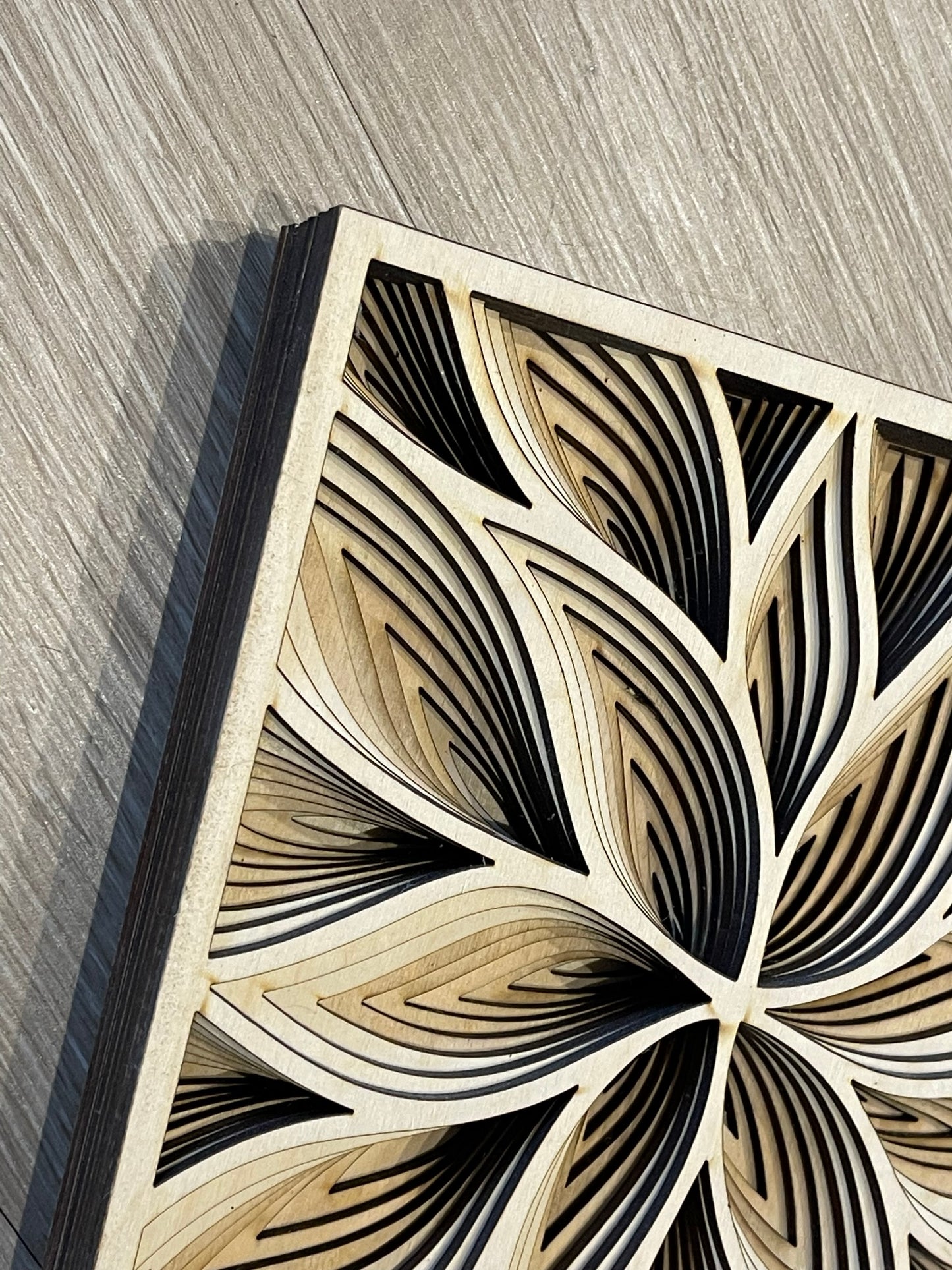 3D Flower Mandala Layered Wooden Art - Perfect Wall Art or Coffee Table Decor