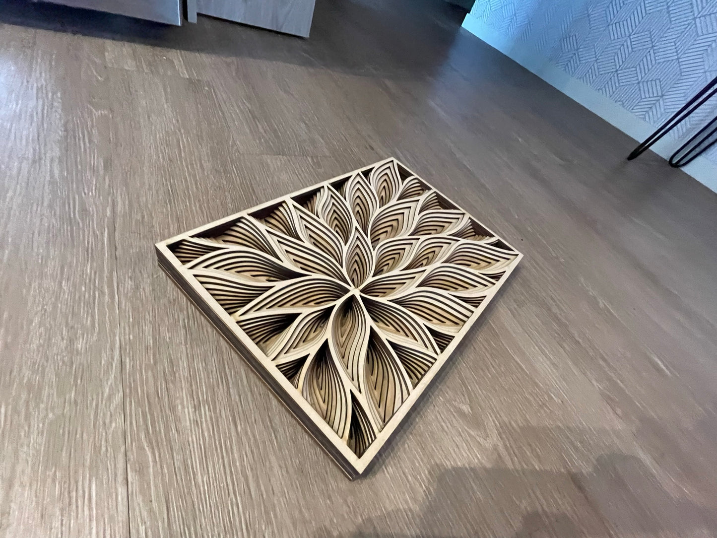 3D Flower Mandala Layered Wooden Art - Perfect Wall Art or Coffee Table Decor