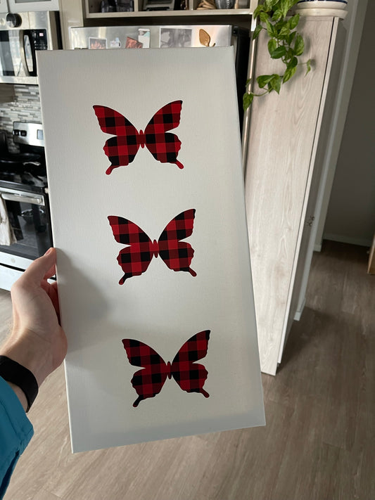 Flannel Butterfly Canvas Wall Art