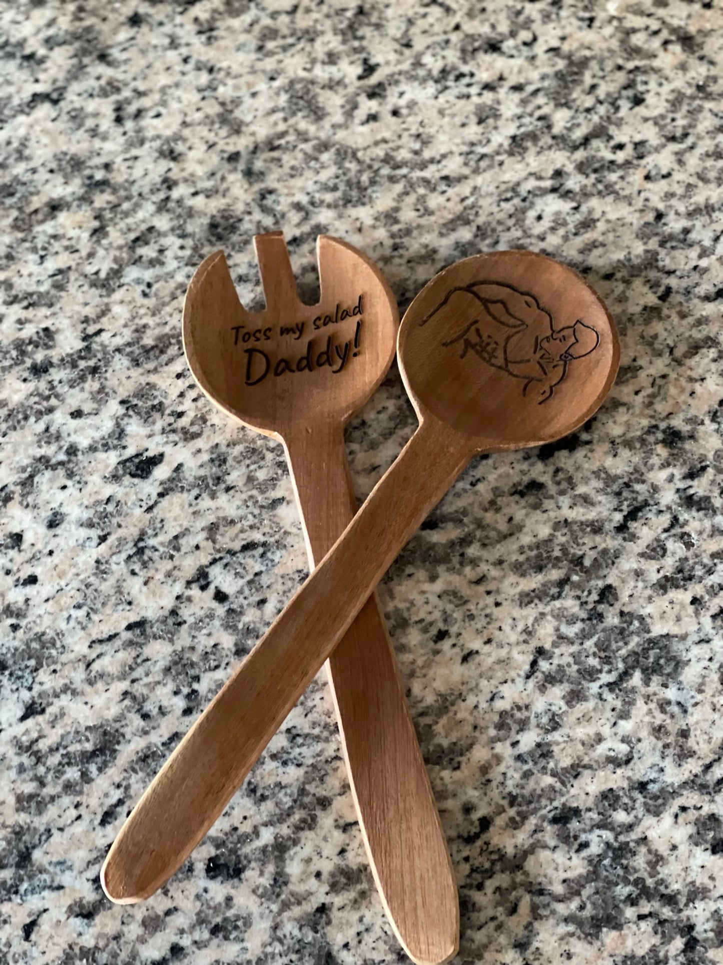 Toss My Salad Daddy Salad Spoons - High-Quality Salad Mixing and Tossing Spoons