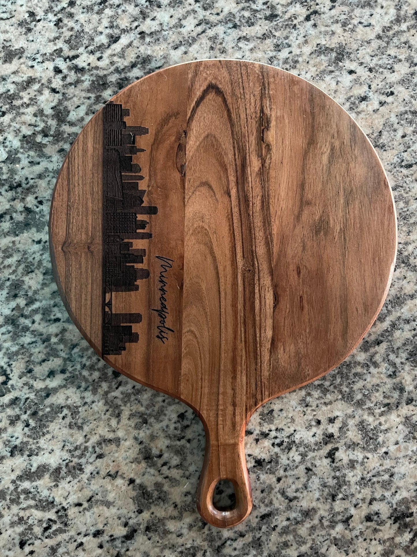 Handmade Minneapolis Skyline Serving Board - Perfect for Foodies and City Lovers