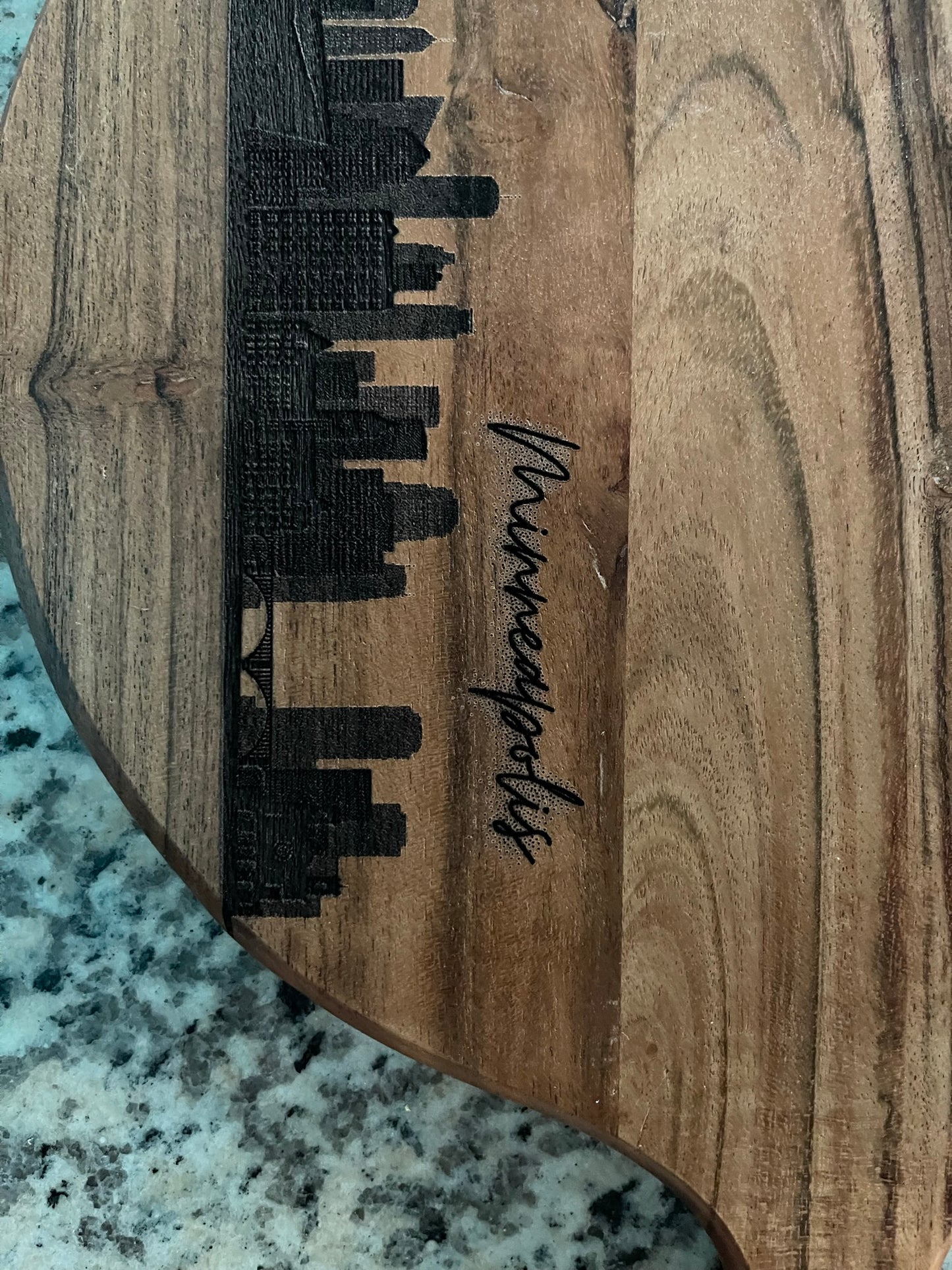 Handmade Minneapolis Skyline Serving Board - Perfect for Foodies and City Lovers