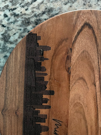 Handmade Minneapolis Skyline Serving Board - Perfect for Foodies and City Lovers