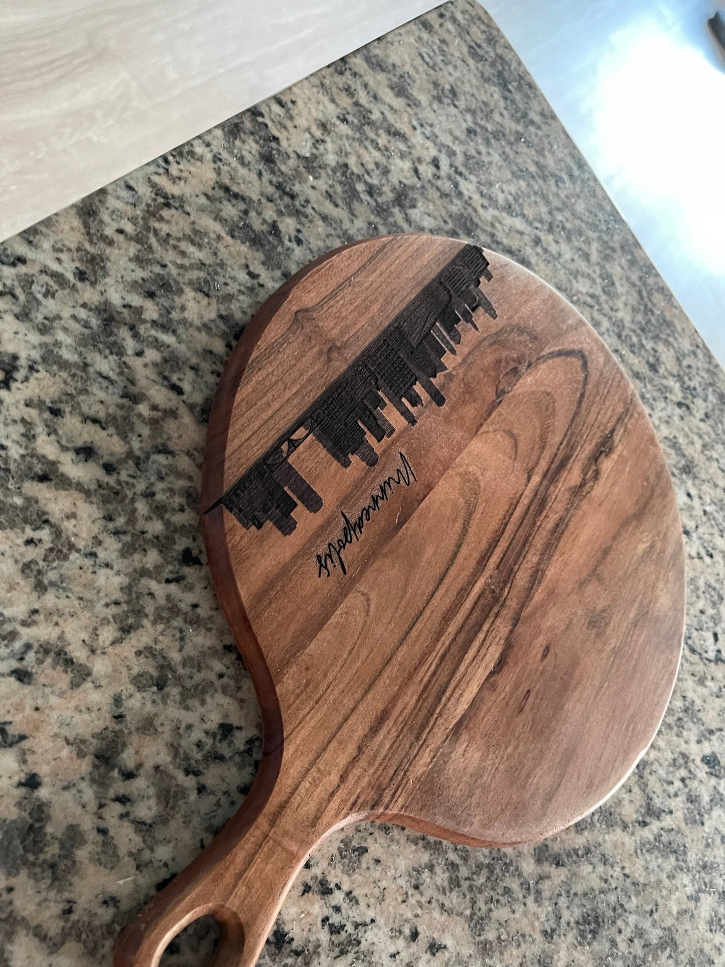 Handmade Minneapolis Skyline Serving Board - Perfect for Foodies and City Lovers