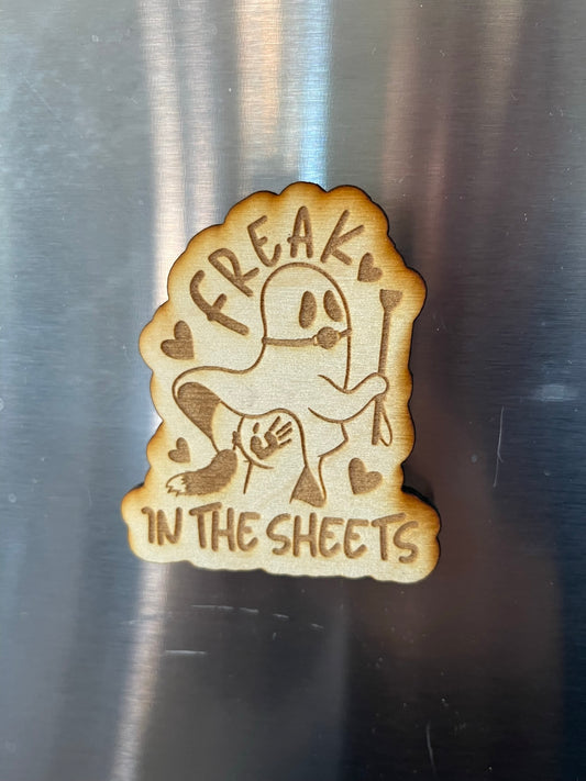 Freak In The Sheets Ghost Fridge Magnet