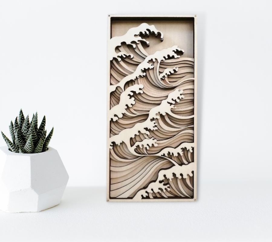 Wooden Wave Wall Art - Modern and Stylish Art for Home or Office